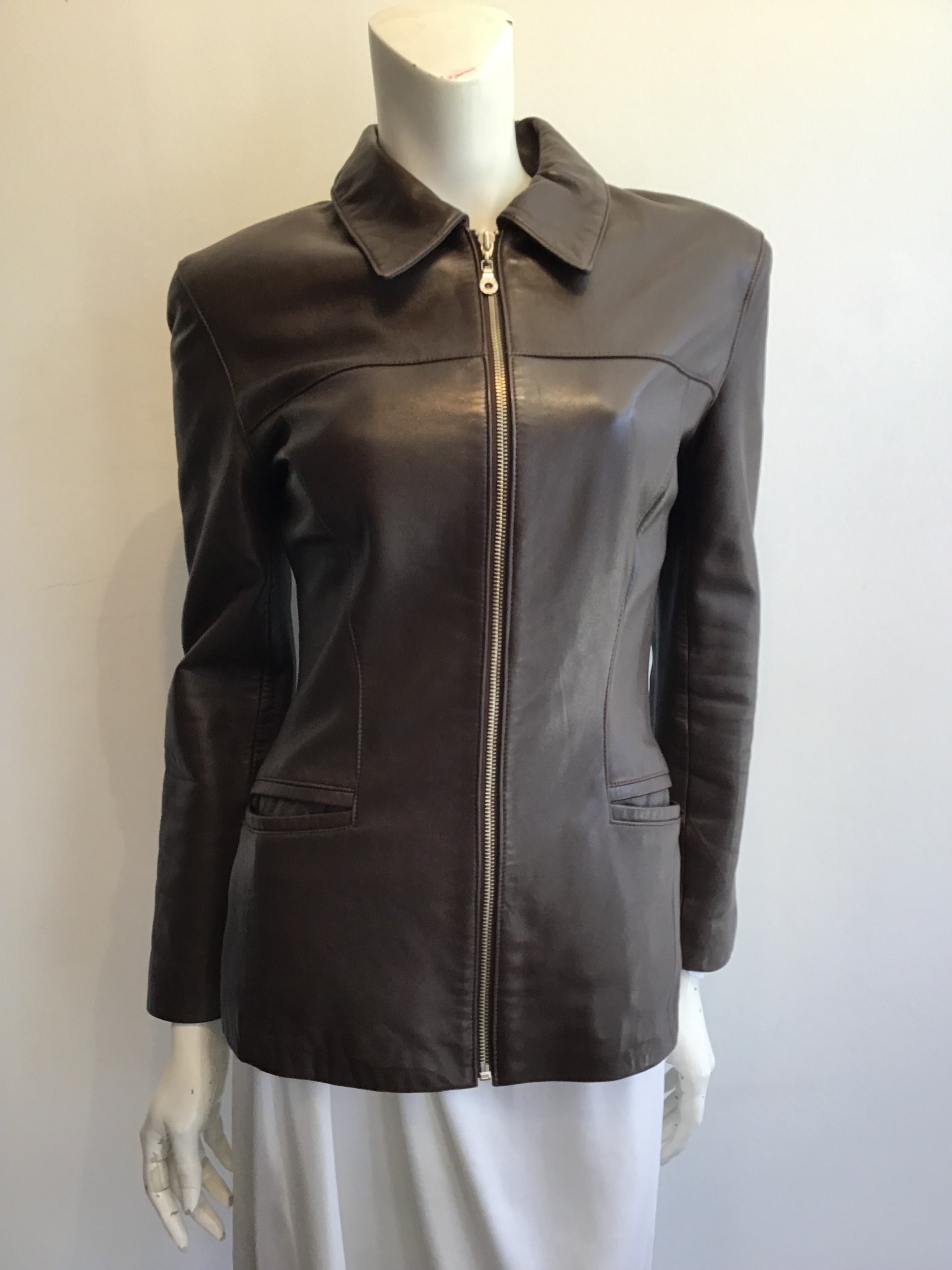 1980’s Michael Hoban North Beach Leather Brown Jacket Size 4
