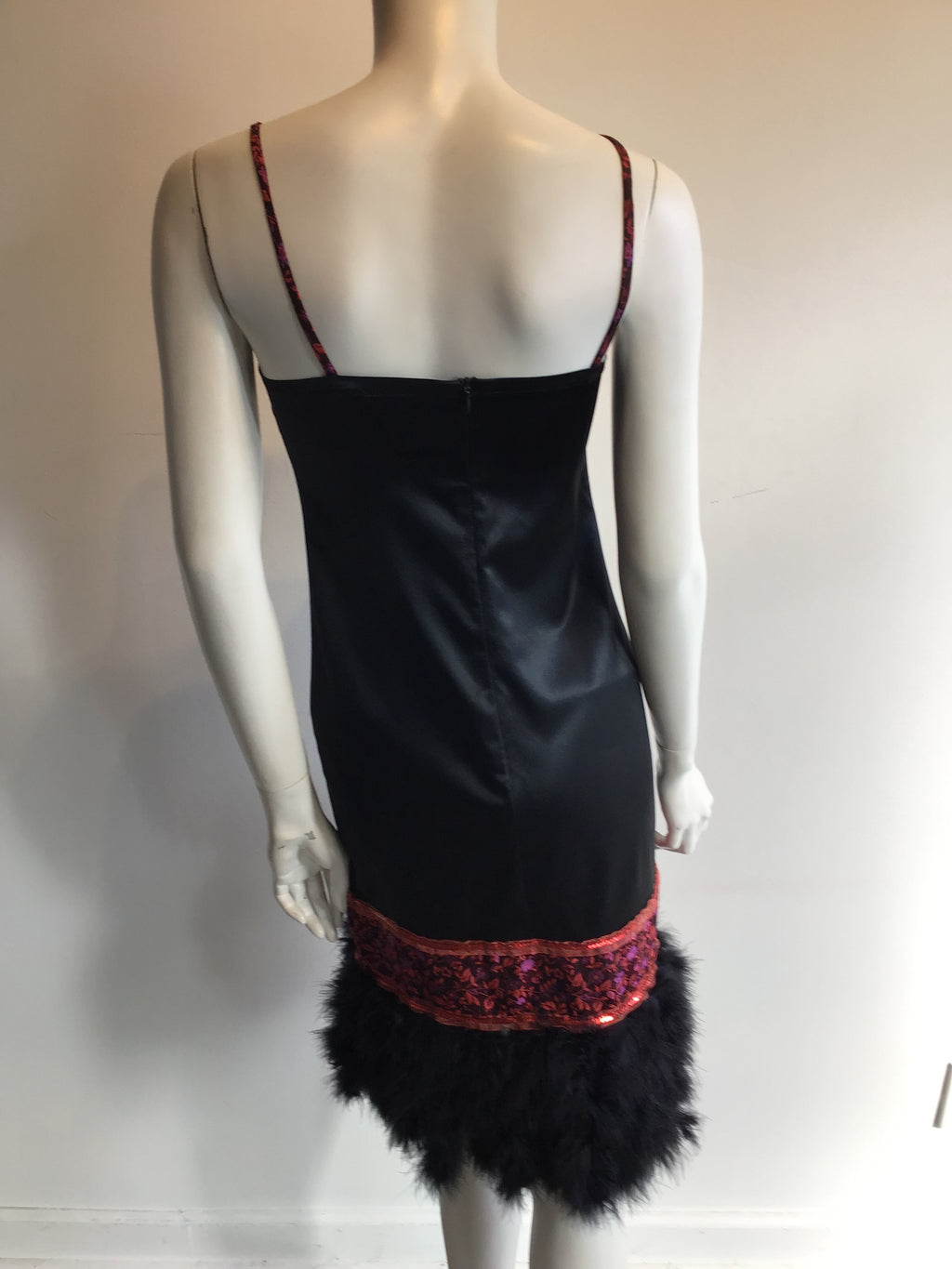 2000 Lu Lu Paris Black Acetate Party Dress Size 4