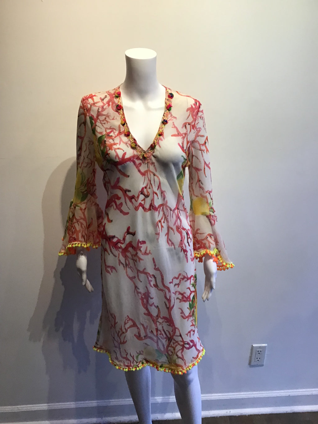 2000’s Antica Satoria Multicolor Polyester Beach Coverup/Dress Size 6/8