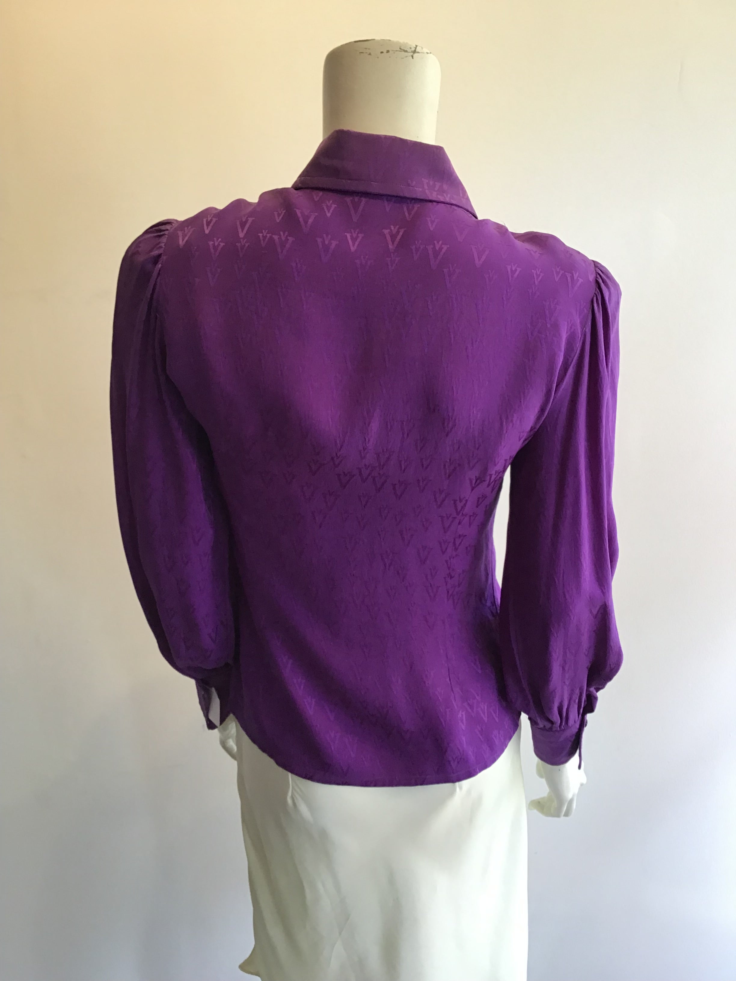 1970’s Purple Silk Valentino Blouse Size 6