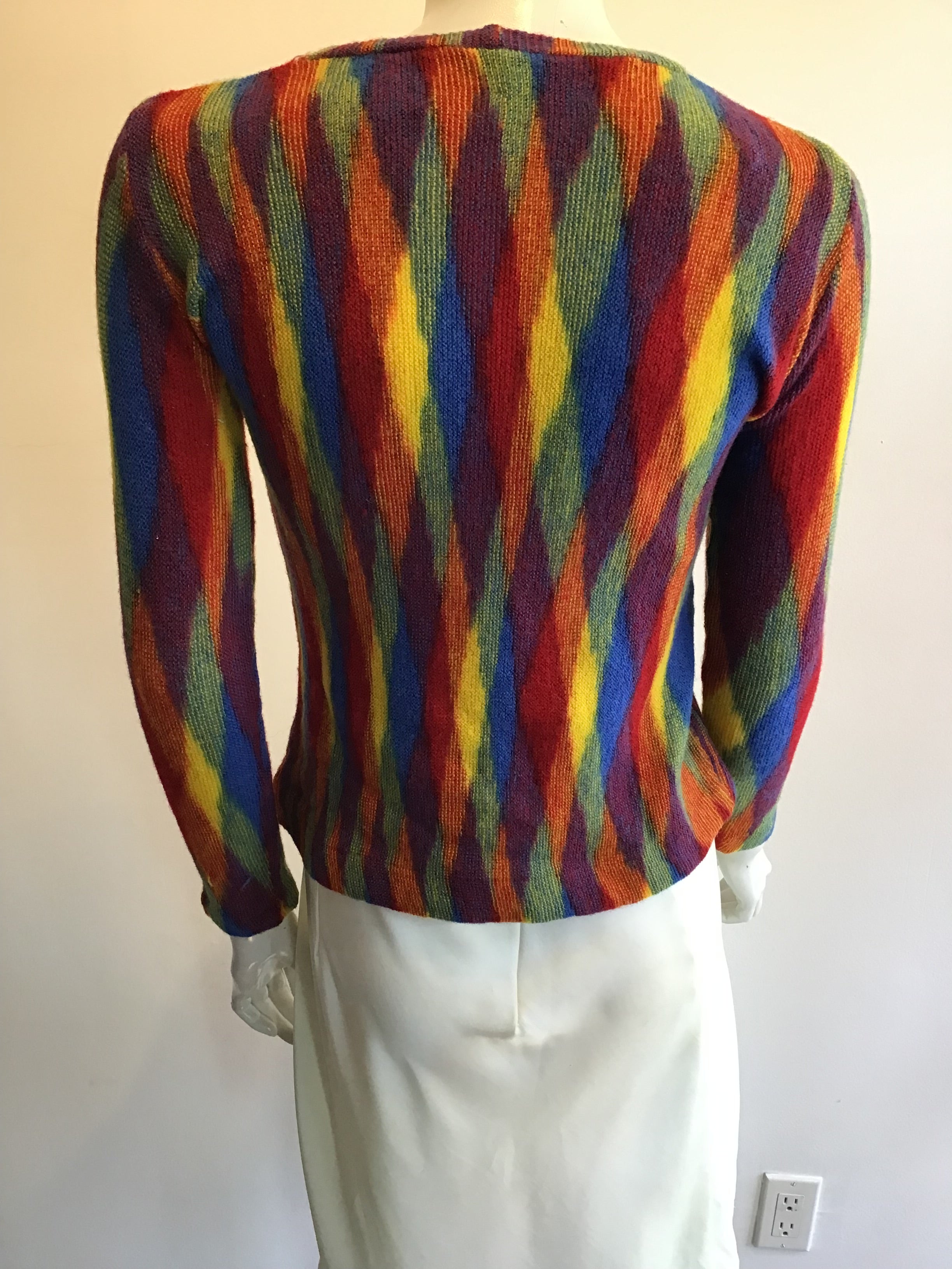1970’s Halston Wool Rainbow Sweater Size 6
