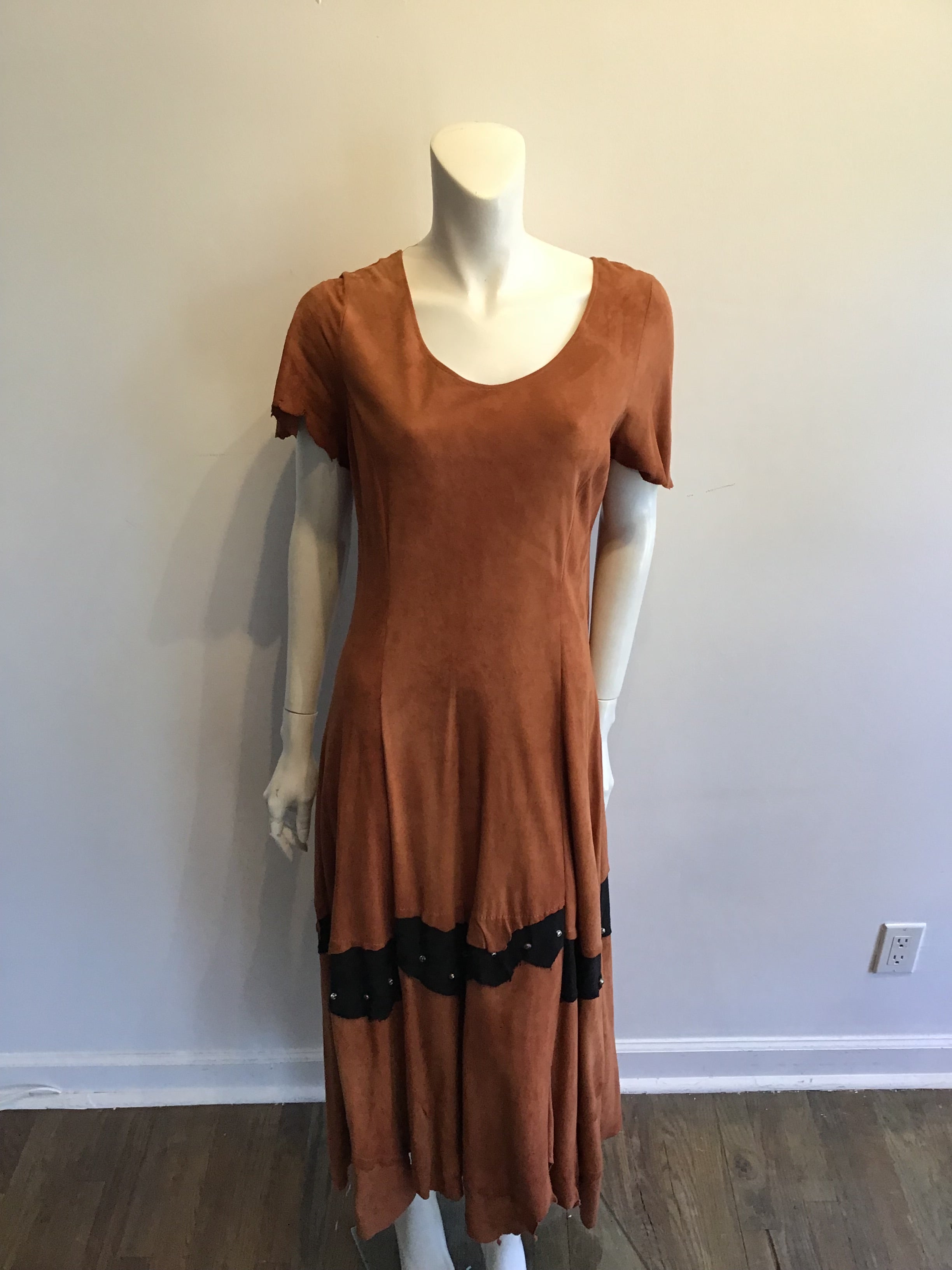 1990’s Blue Rose Carmel Suede Dress Size 8