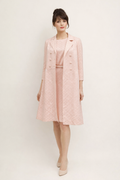 2 Piece Pink Brocade Dress with Jacket 1960's Women's Costume Rental