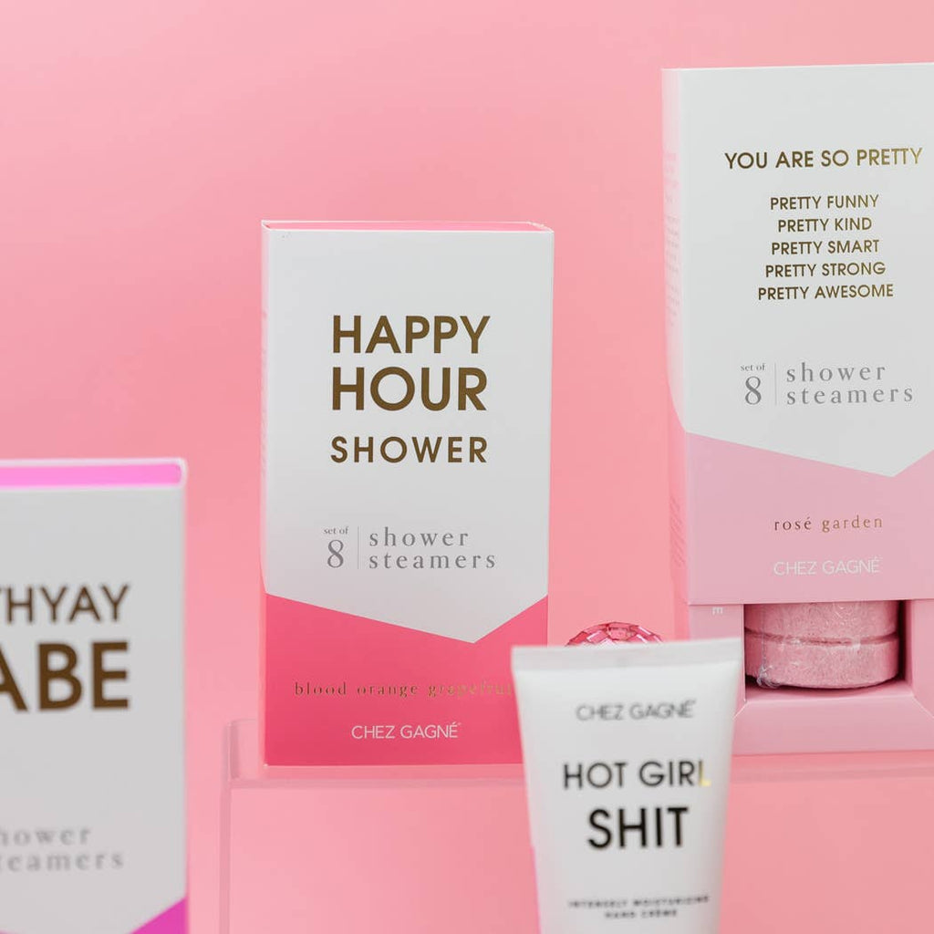 Chez Gagne Happy Hour Shower - Aromatherapy Shower Steamers - Blood Orange Grapefruit - Set of 8