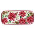 Christmas Poinsettias 15" Melamine Rectangle Tray