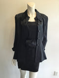 1980’s Black Silk 3 Piece Cocktail Ensemble Size 8