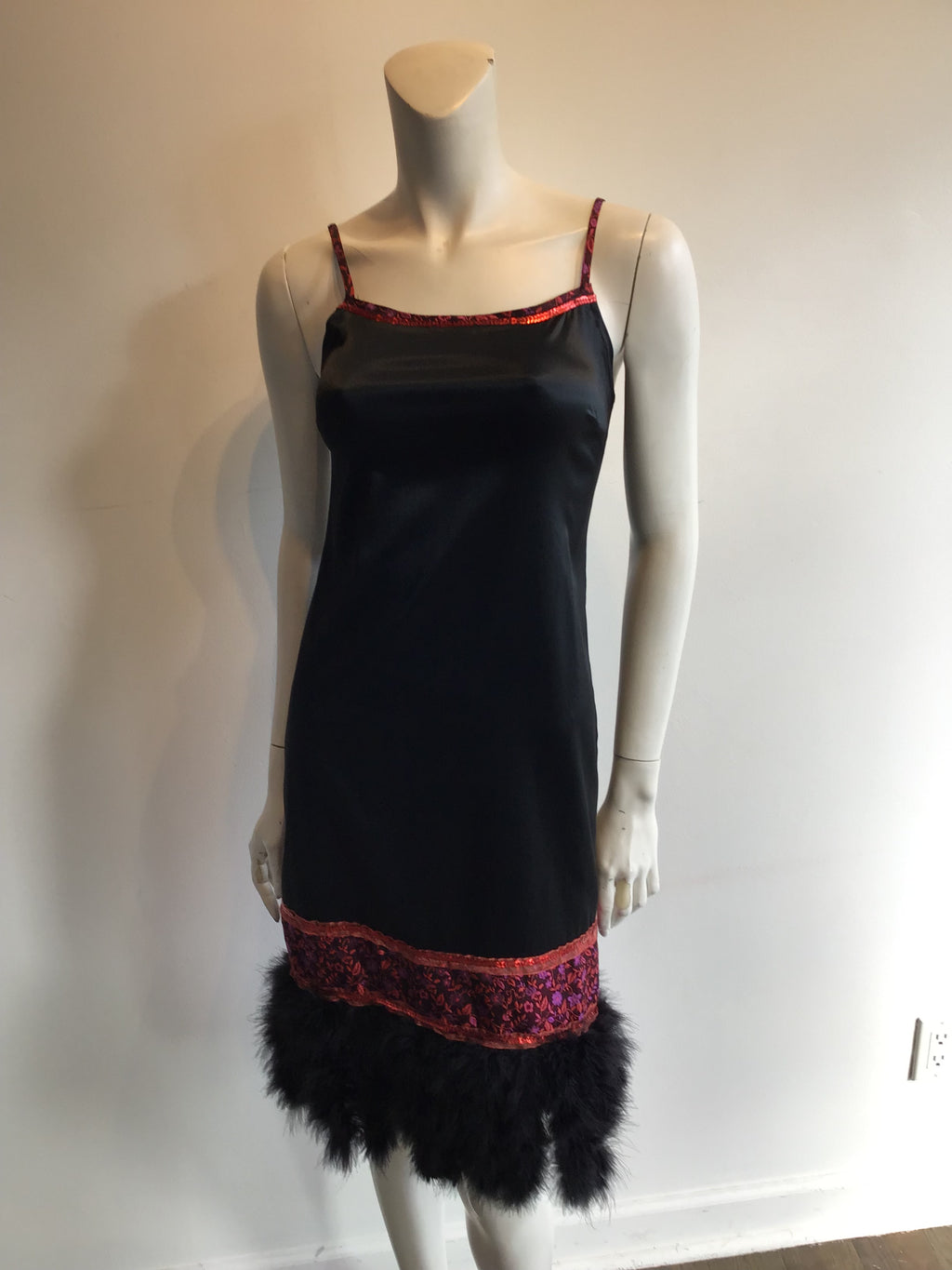 2000 Lu Lu Paris Black Acetate Party Dress Size 4