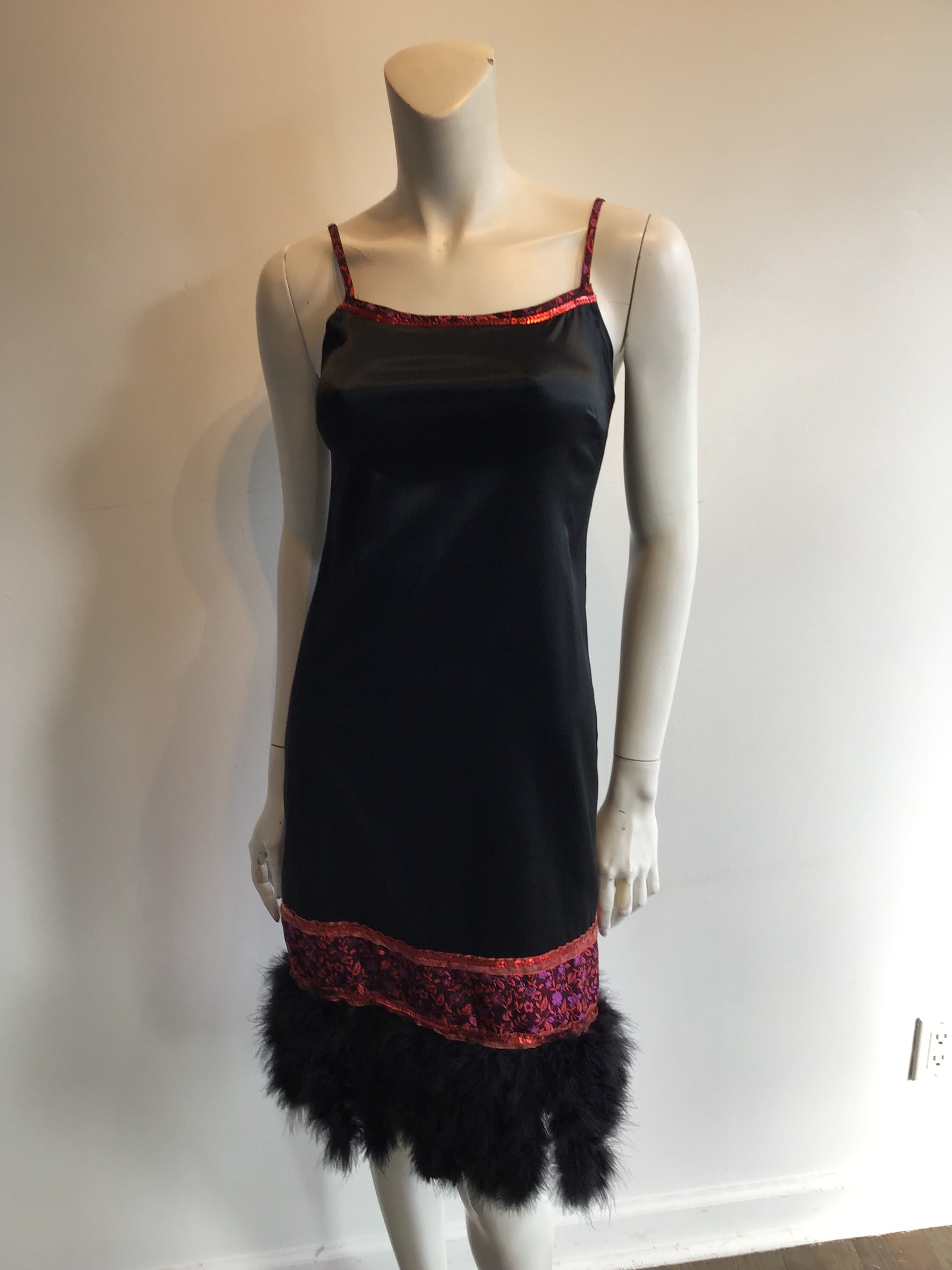 2000 Lu Lu Paris Black Acetate Party Dress Size 4