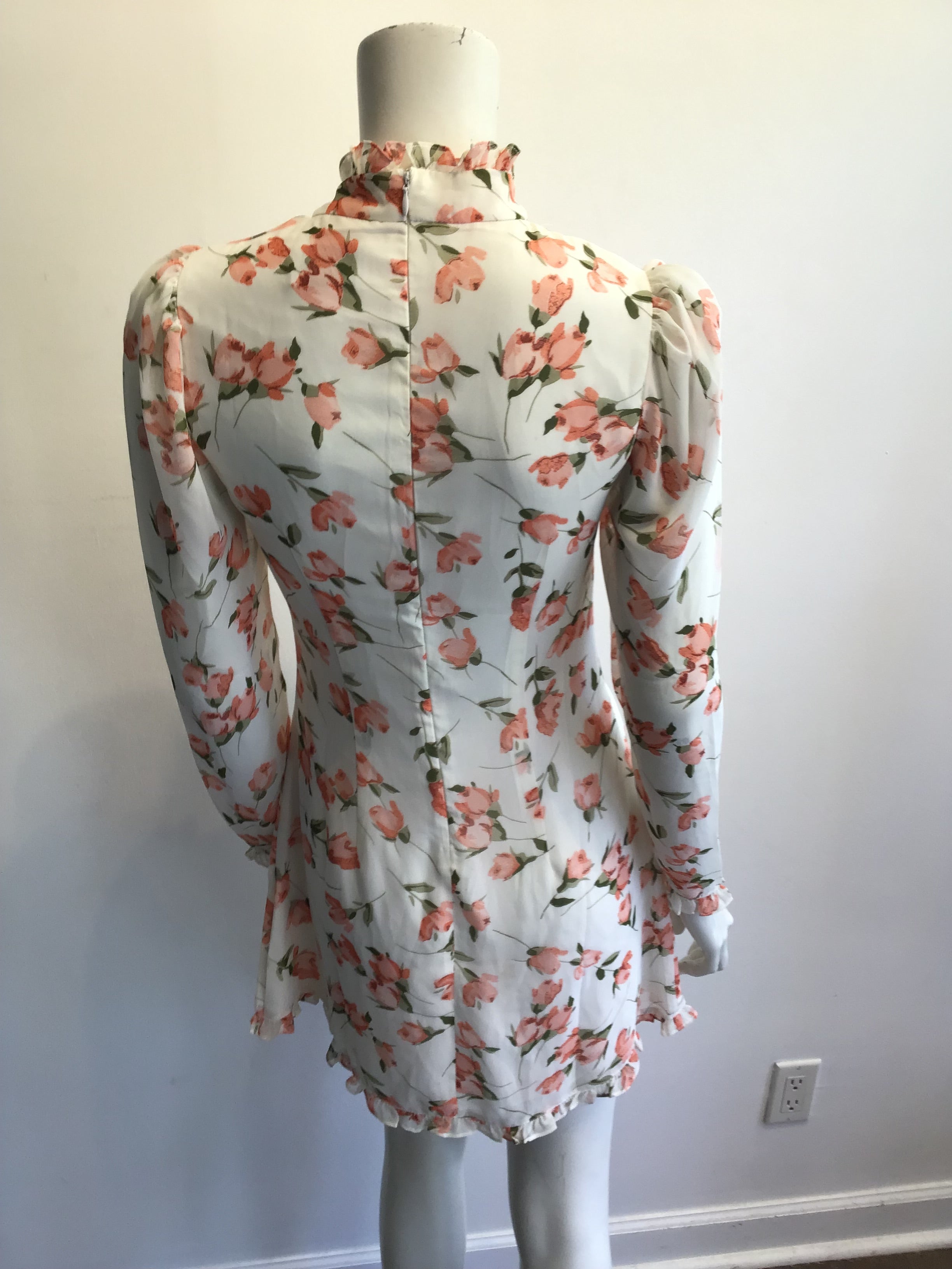 2000s Olivia Dar Cotton Embroidered White Dress Size 10