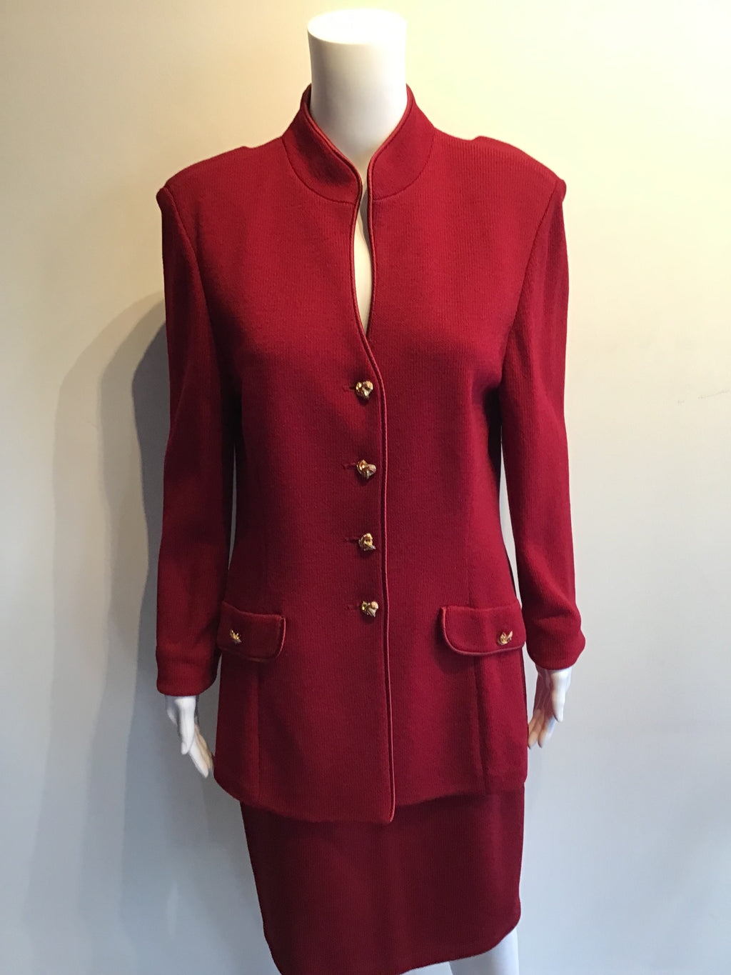 1980’s St. John Burgundy Wool Blend Suit Size 10