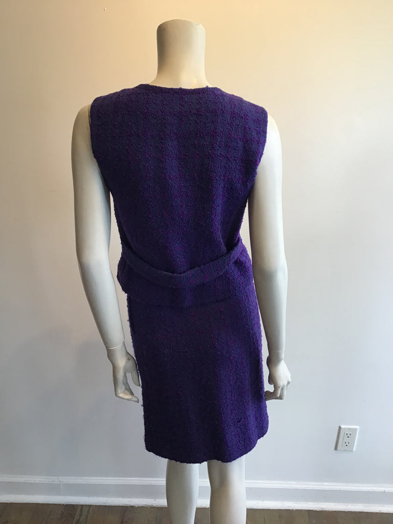 1960’s Wool Purple Wool Bouclé Sybil Connolly 3 Piece Suit Size 2