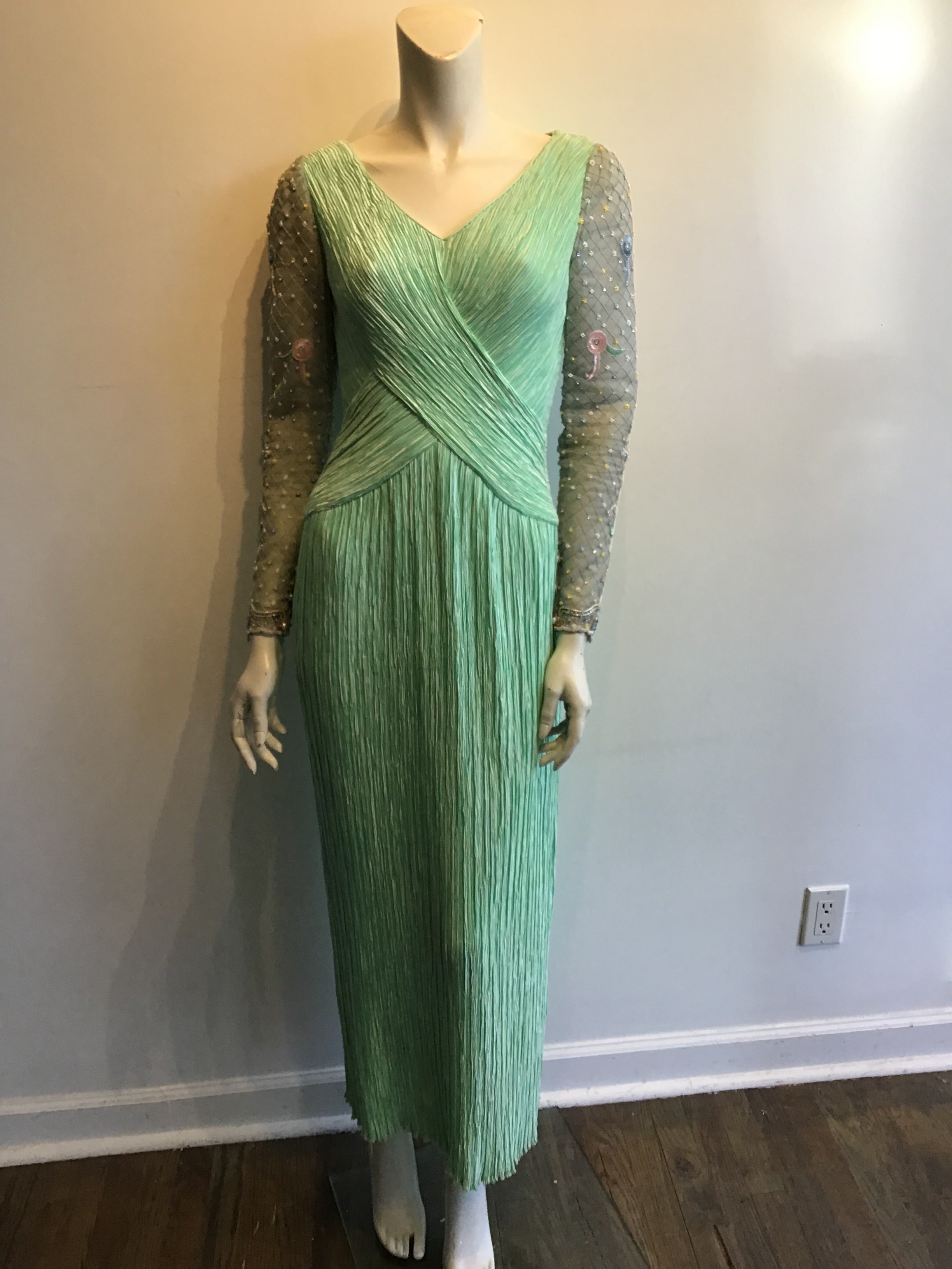 1980’s Mint Green Mary McFadden Evening Gown Size 2