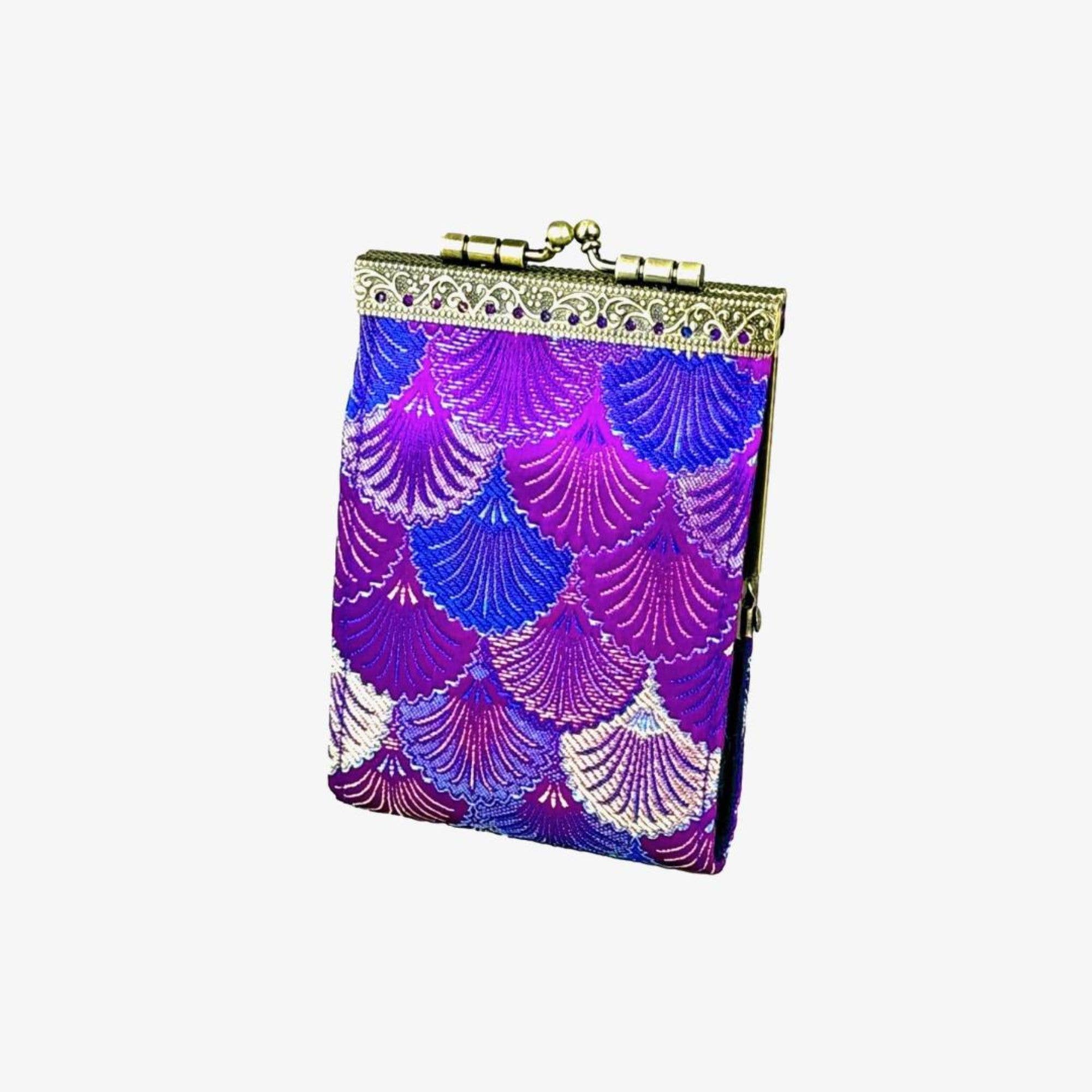 Small Shell Brocade RFID Card Holder