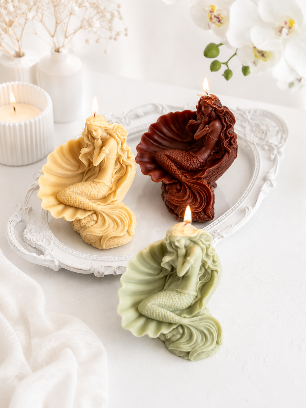 Mermaid Shell Candle