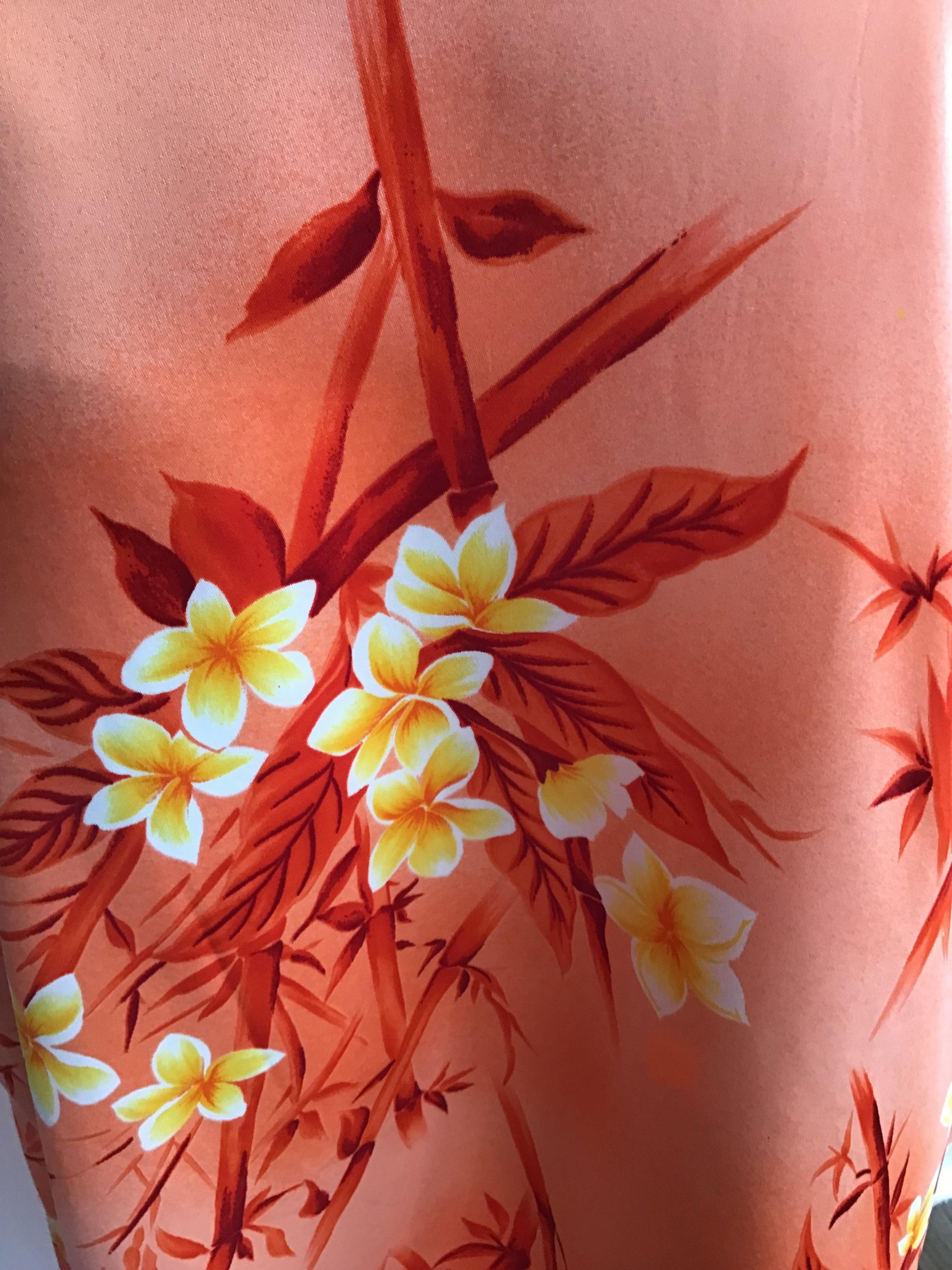 1970s Omare Orange Floral Polyester Halter Dress