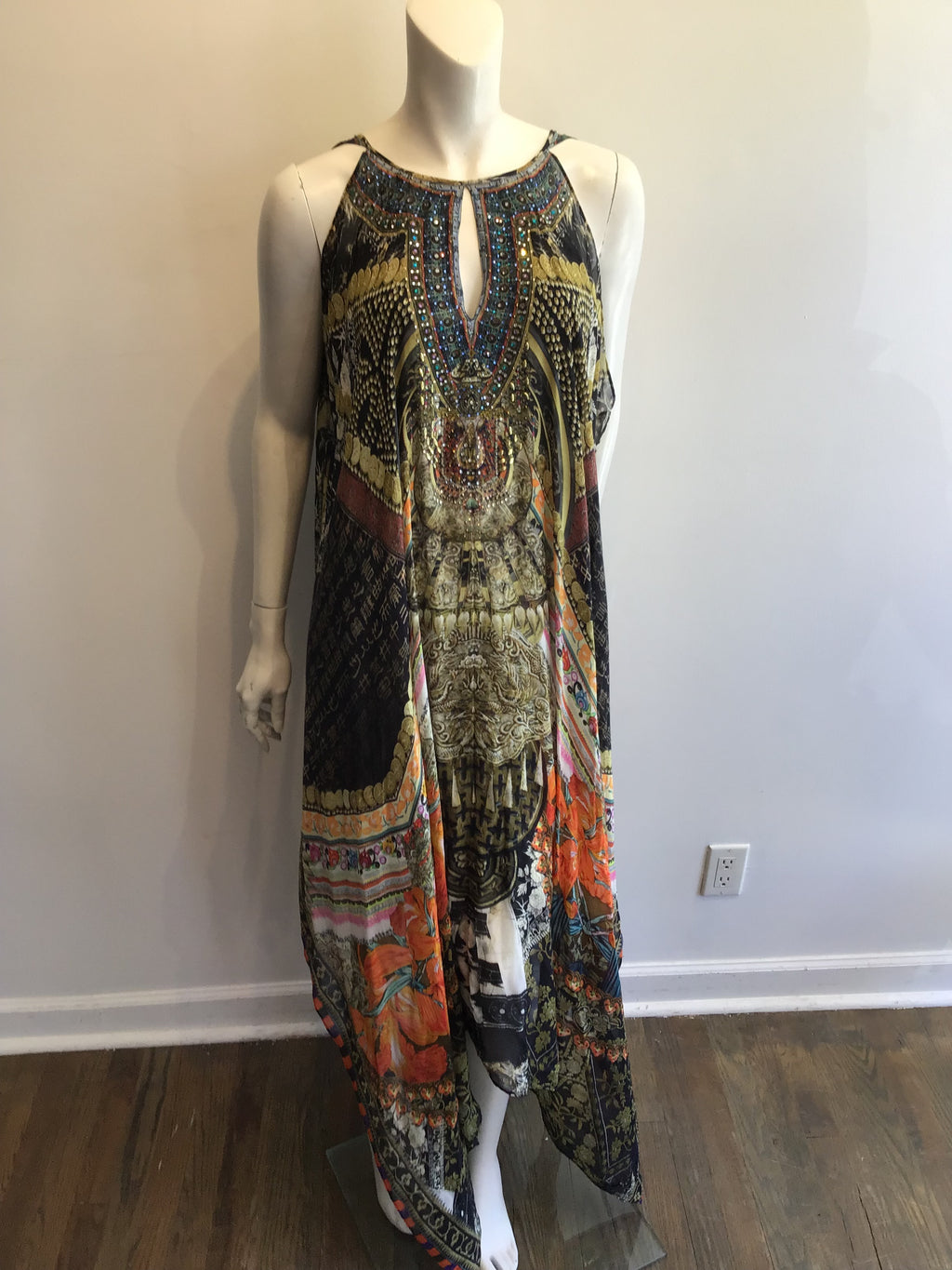 2000’s Camilla Silk Multicolored Maxi Dress Size 8/10