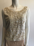 1960’s Cream Sequined Imperial of Hong Kong Top Size 6