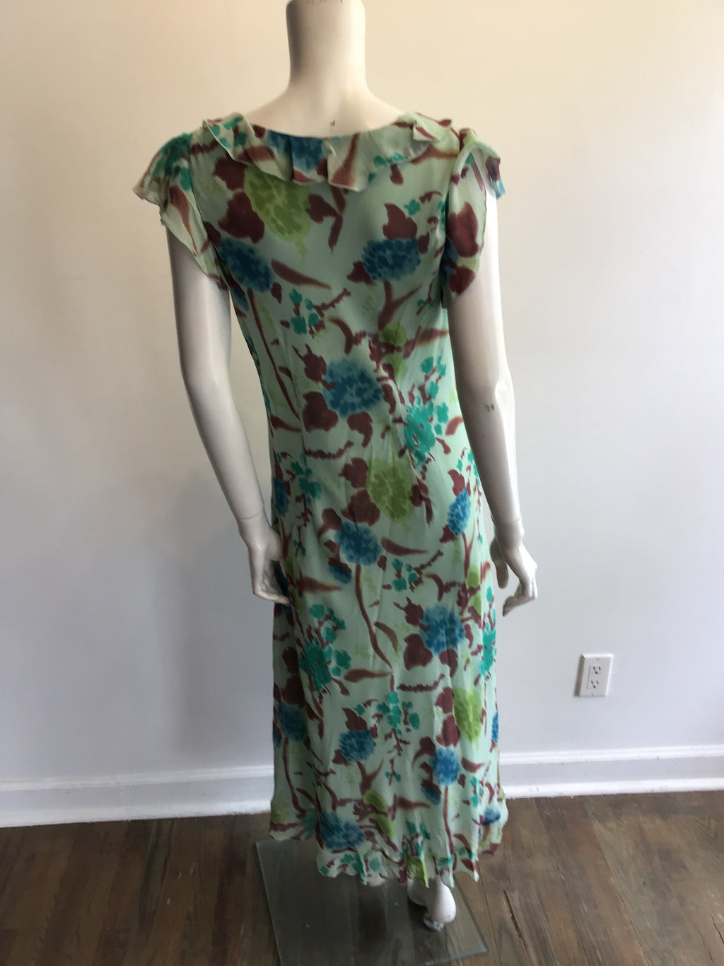 2000’s Lapis Chiffon Floral Dress Size 16