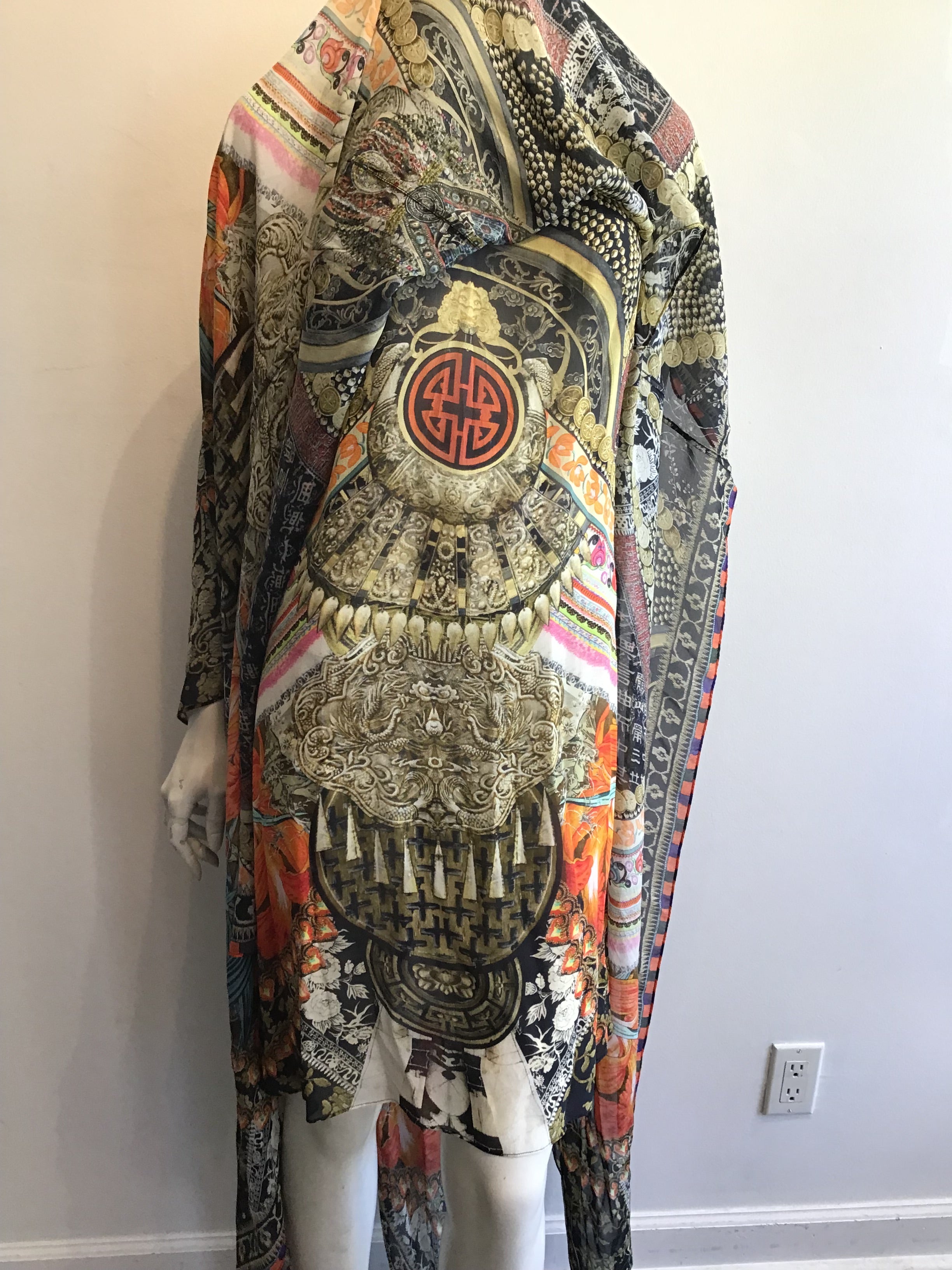 2000’s Camilla Silk Multicolored Maxi Dress Size 8/10