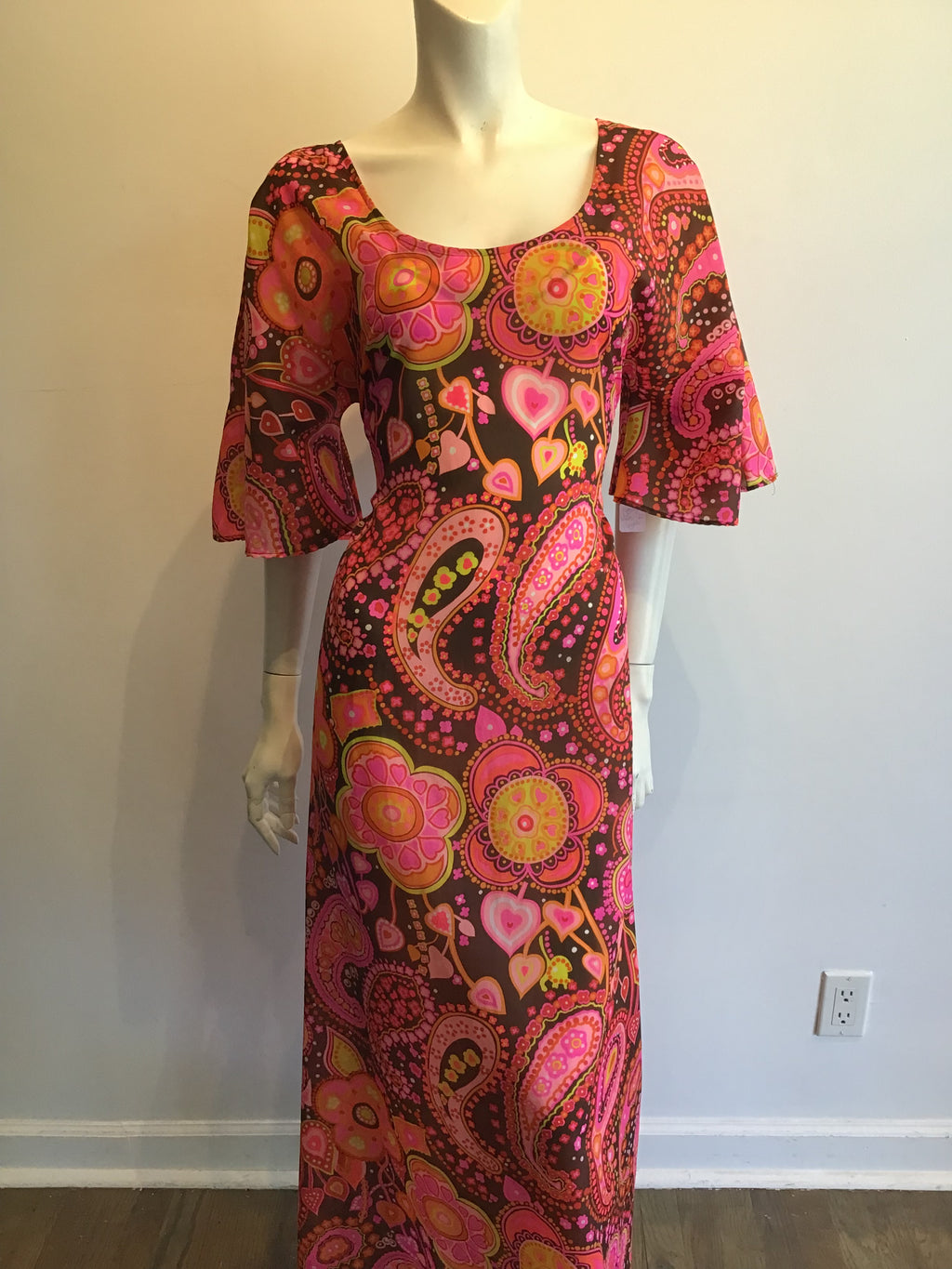 1960’s Multicolored Mr B Polyester Dress Size 8