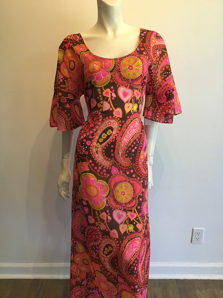 1960’s Multicolored Mr B Polyester Dress Size 8