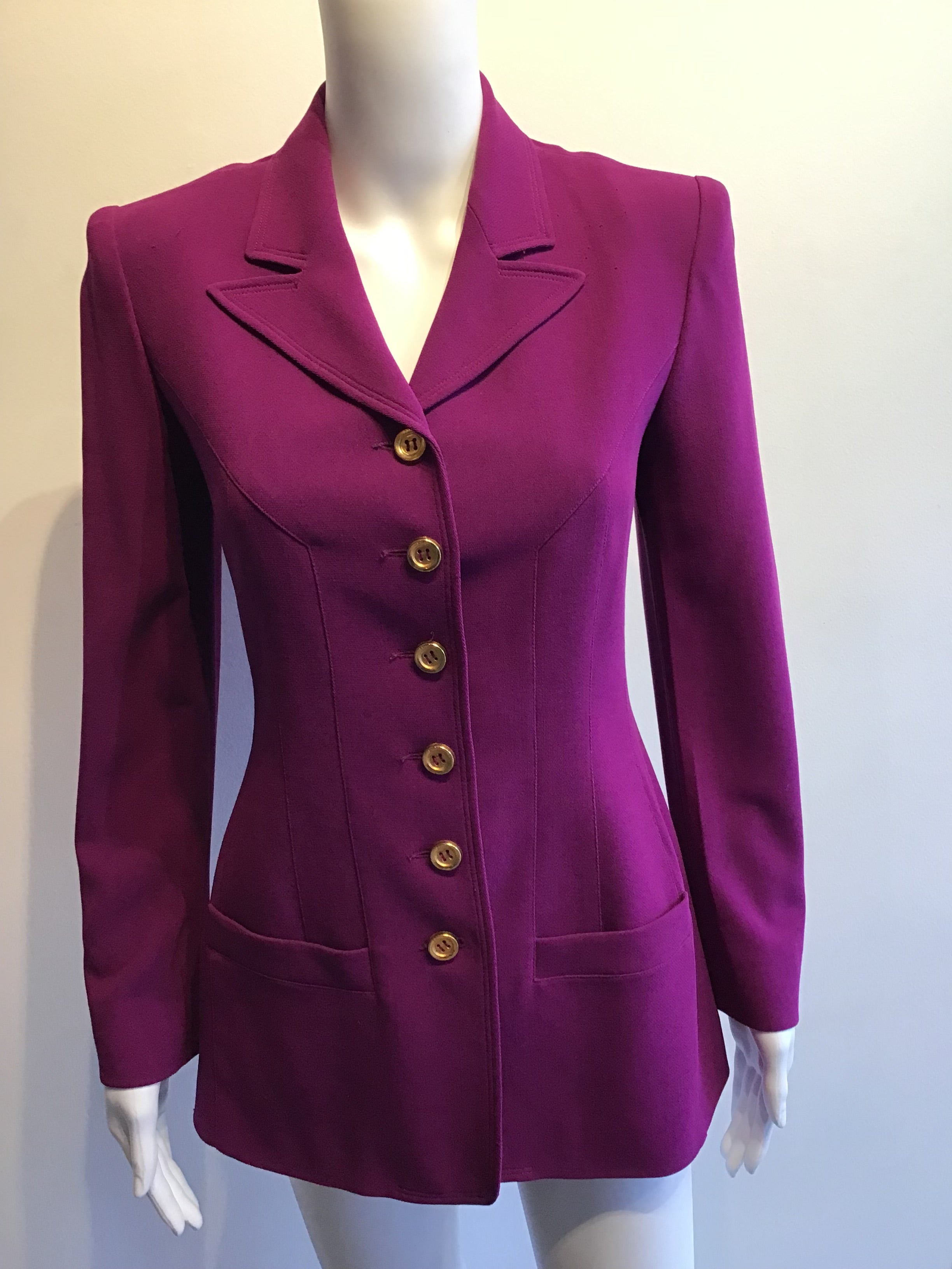 1980’s Sonia Rykiel Wool Purple Blazer Size 6