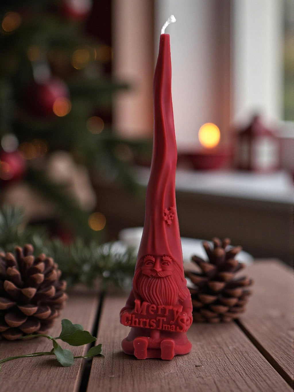 Christmas Gnome Candle 8x1.75 inches