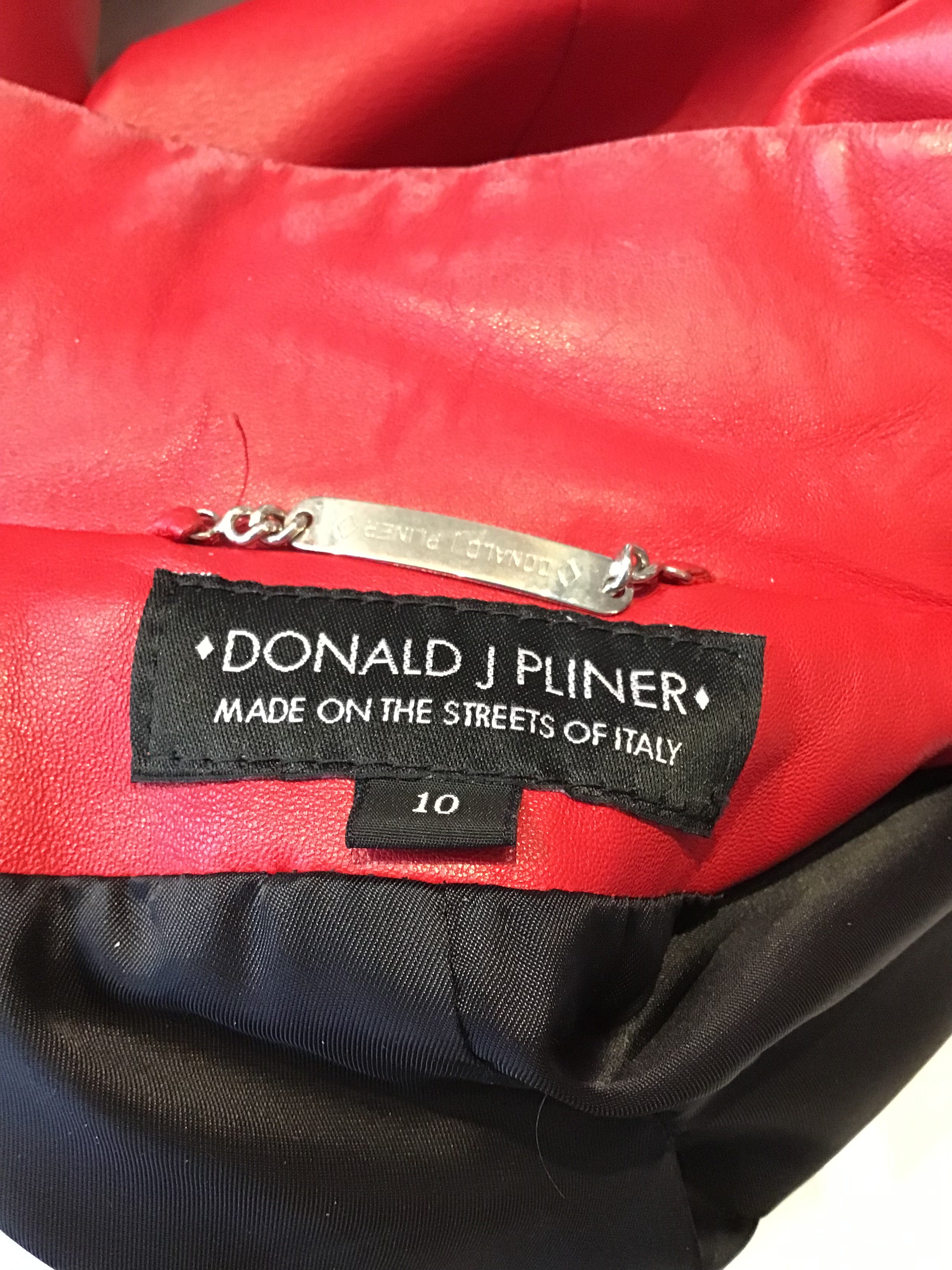 1990s Donals Pilsner Red Leather Jacket Size 6