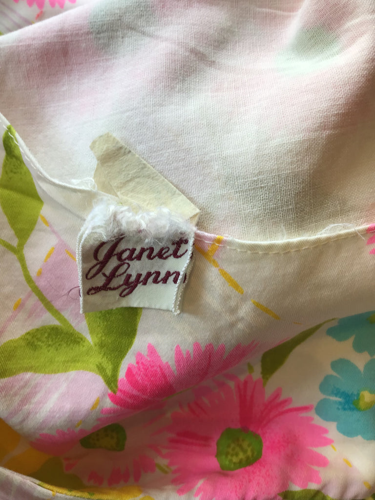 1960’s Cotton Floral Janet Lynn Shift Dress Size 10