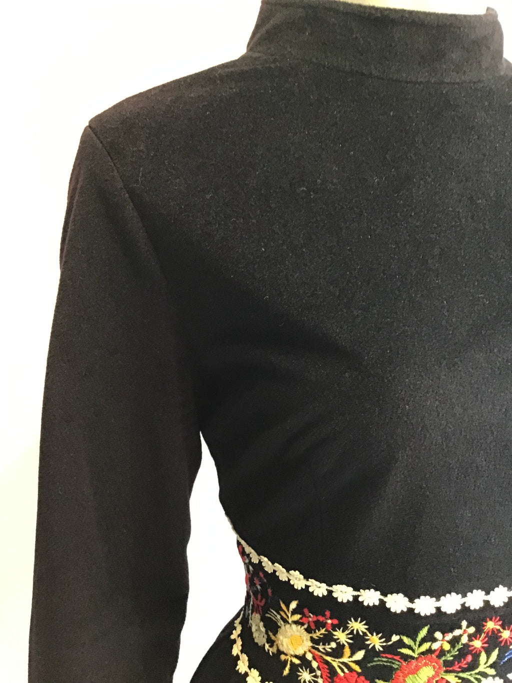 1960’s Black Cotton Blend Janet Lynn Maxi Dress Size 6