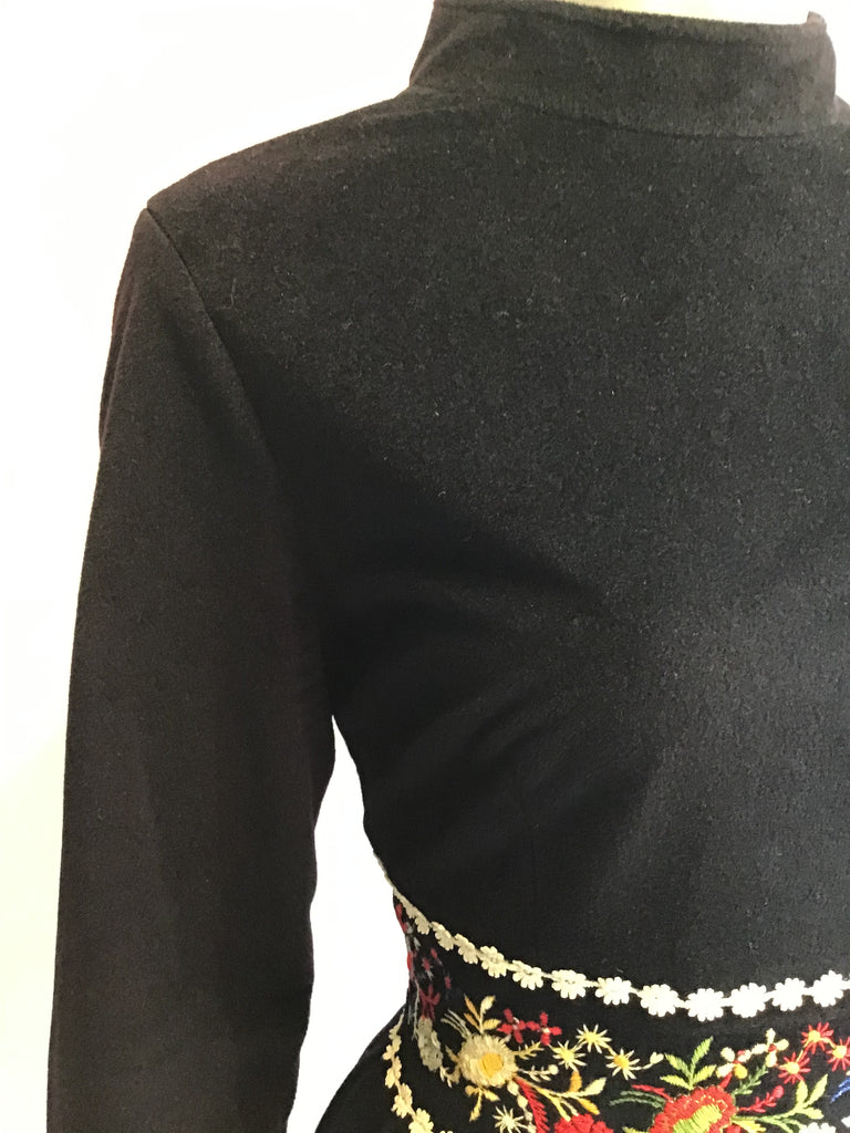 1960’s Black Cotton Blend Janet Lynn Maxi Dress Size 6