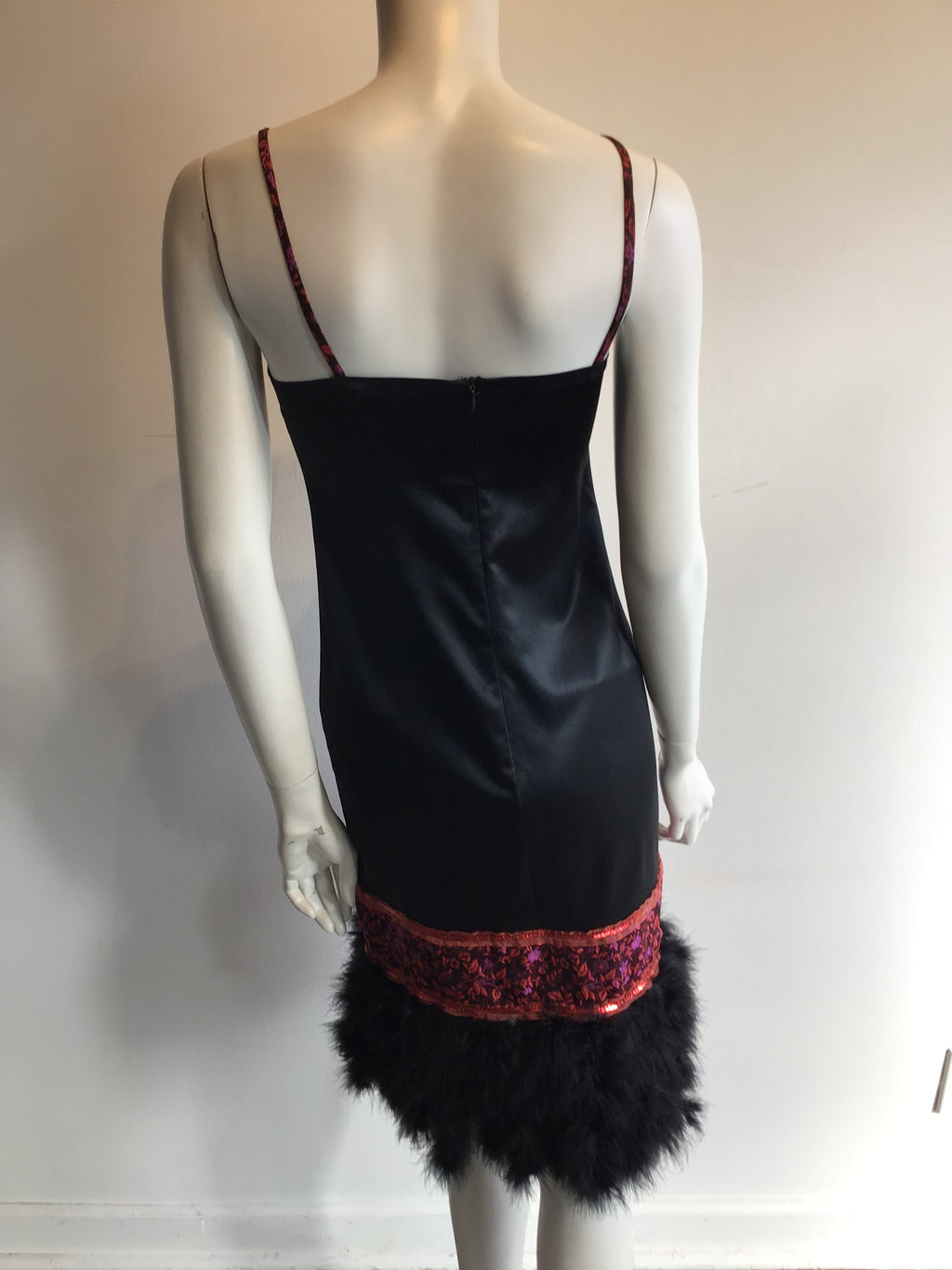 2000 Lu Lu Paris Black Acetate Party Dress Size 4