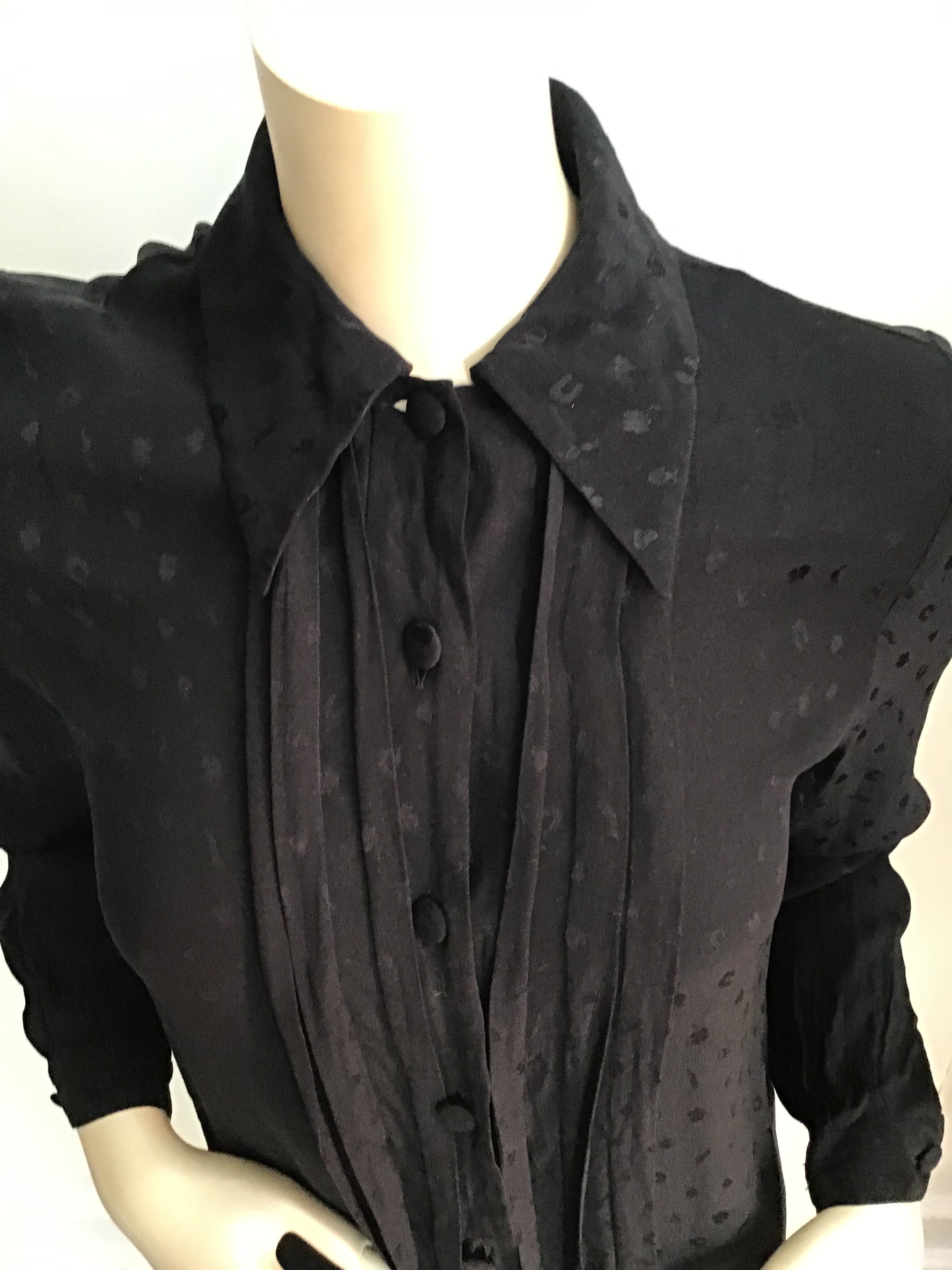 1970’s Black Silk Valentino Shirt Size 4