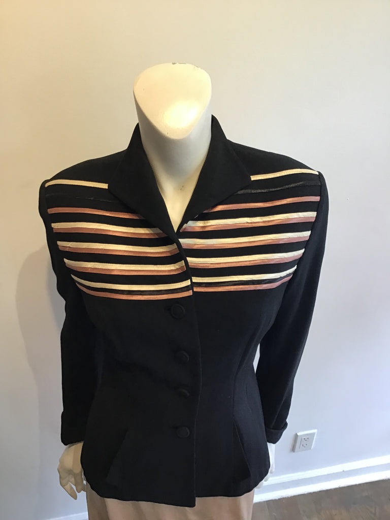 1950’s Lilli Ann Black Wool Jacket Size 6