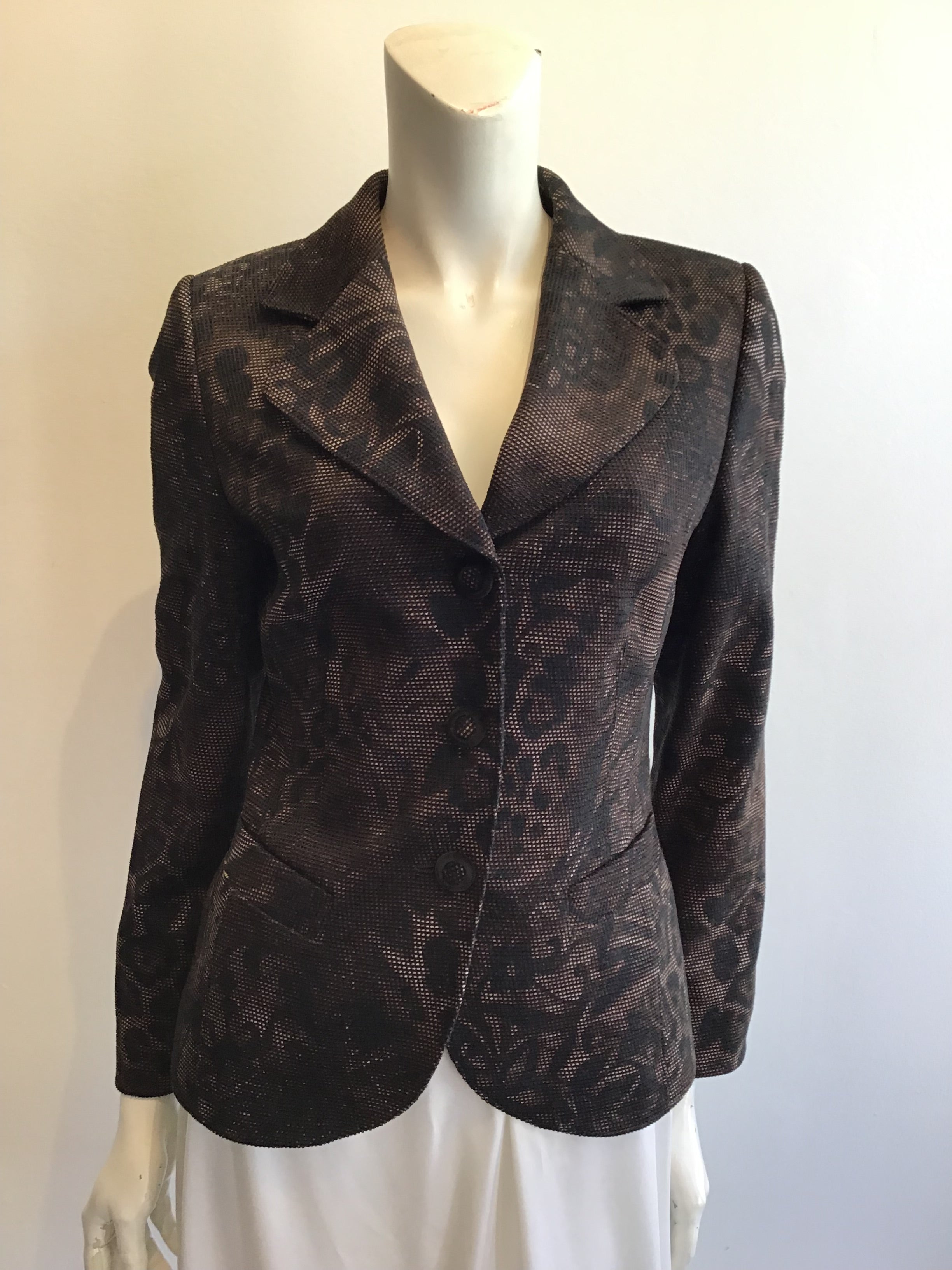 1980’s Wool Blend Basler Brown/Black Animal Print Jacket Size 4
