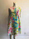 1960’s Cotton Pink/Lime Green/Blue/Yellow Janet Lynn Shift Dress Size 8