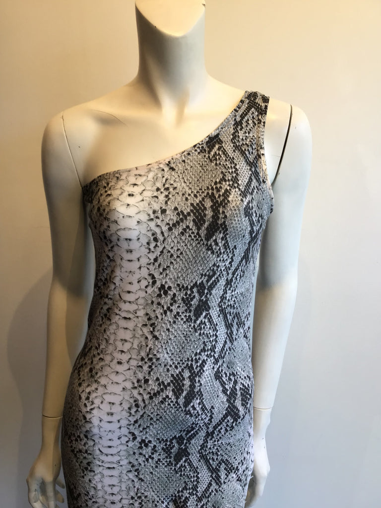 1980s Black/White Python Print Patrick Kelly Evening Gown Size 2 Never Worn