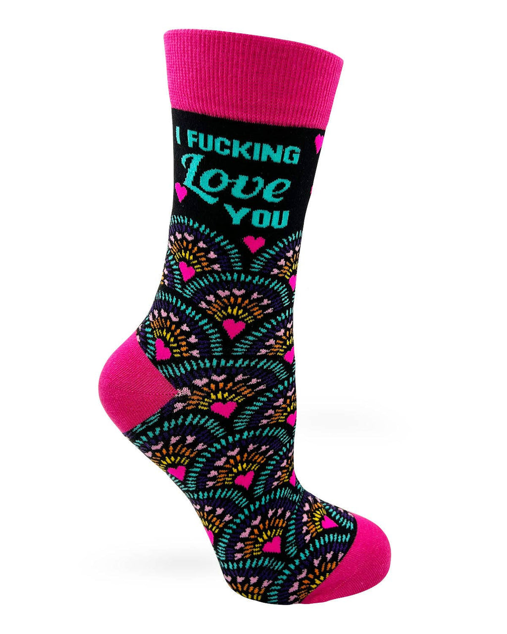 I Fucking Love You Women's Novelty Crew Socks
