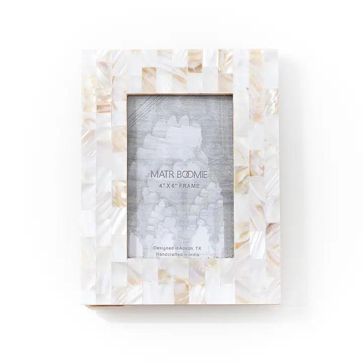 Chitra 4x6 Mother of Pearl Picture Frame - Hand Carved