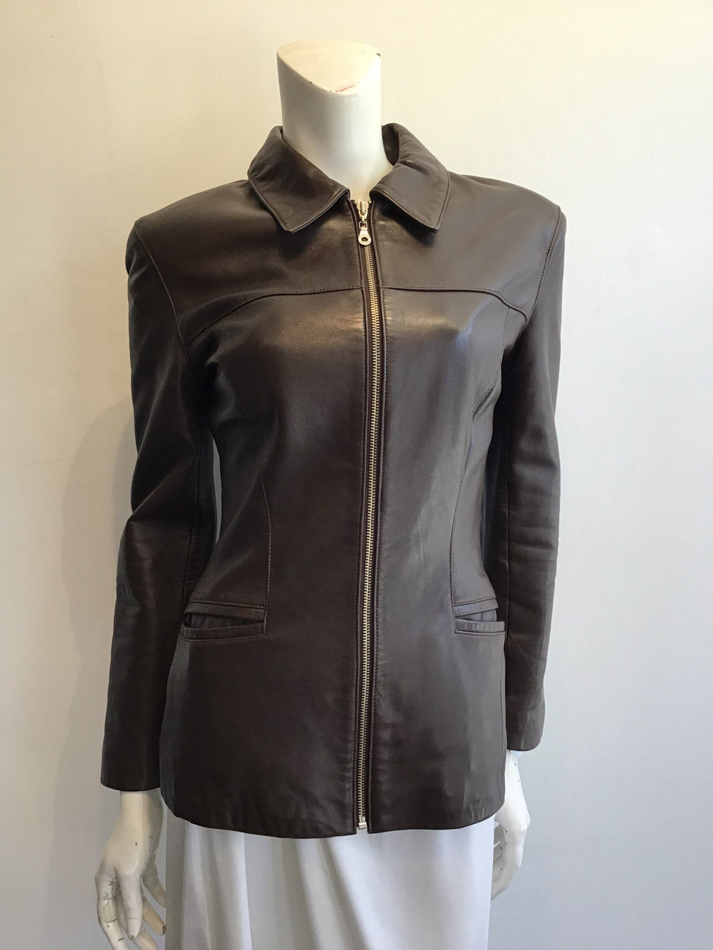 1980’s Michael Hoban North Beach Leather Brown Jacket Size 4