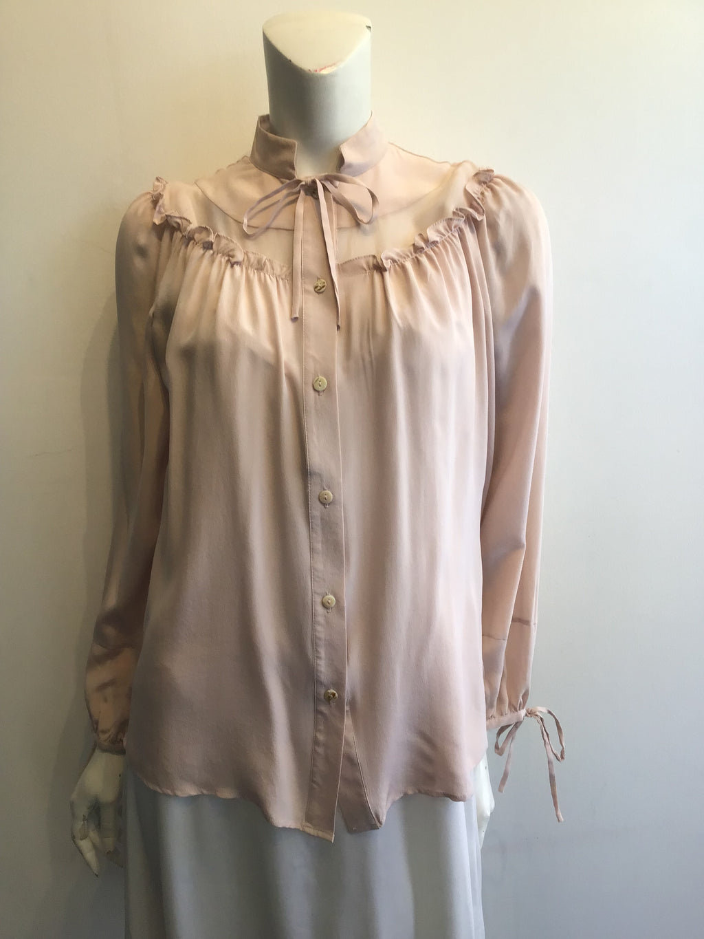 2000 Silk Dusty Rose Peter O’Brien Blouse Size8