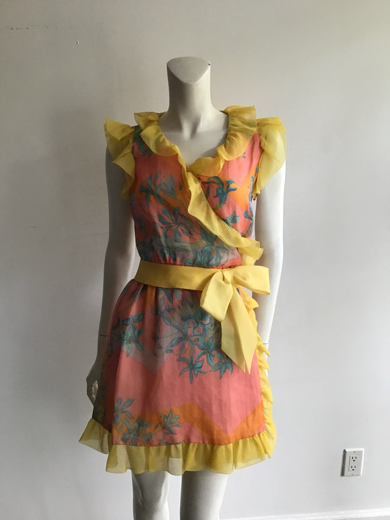 1960s multicolor Silk Organza Dress by Raffaele di Marino size 4