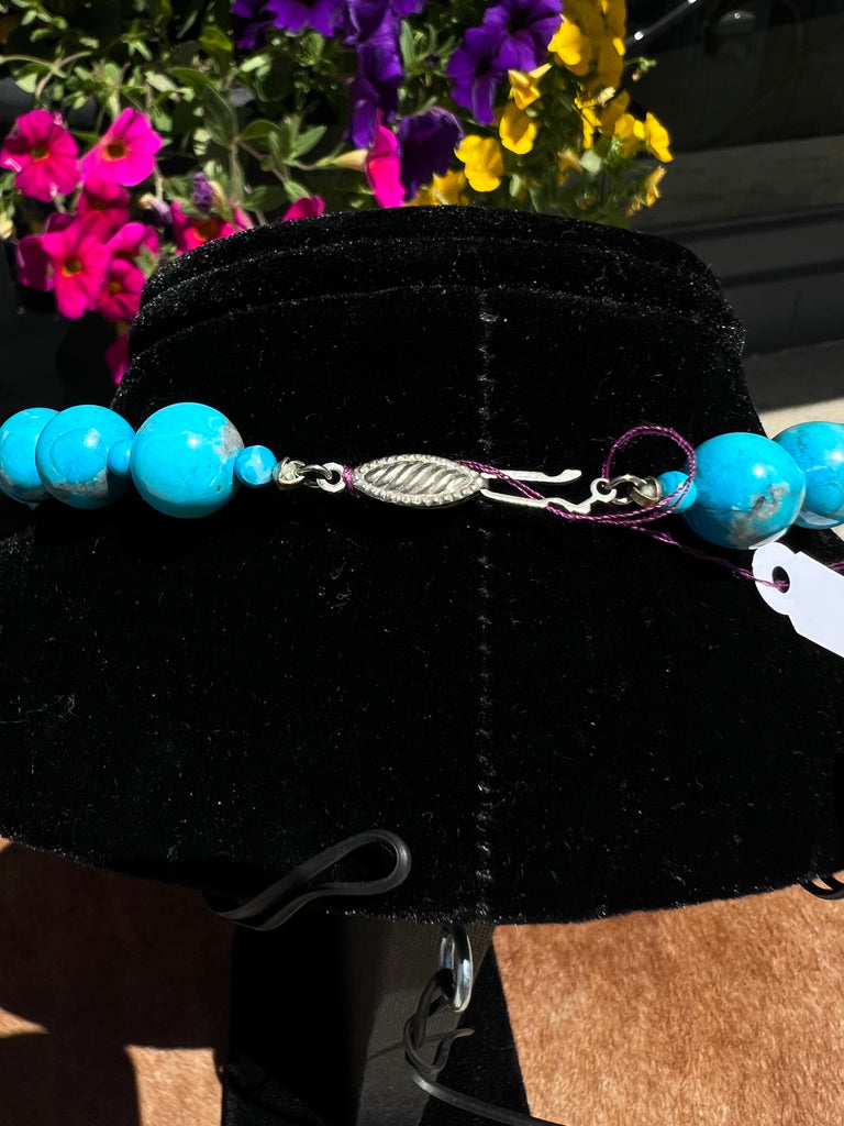 Genuine Turquoise Bead  Necklace