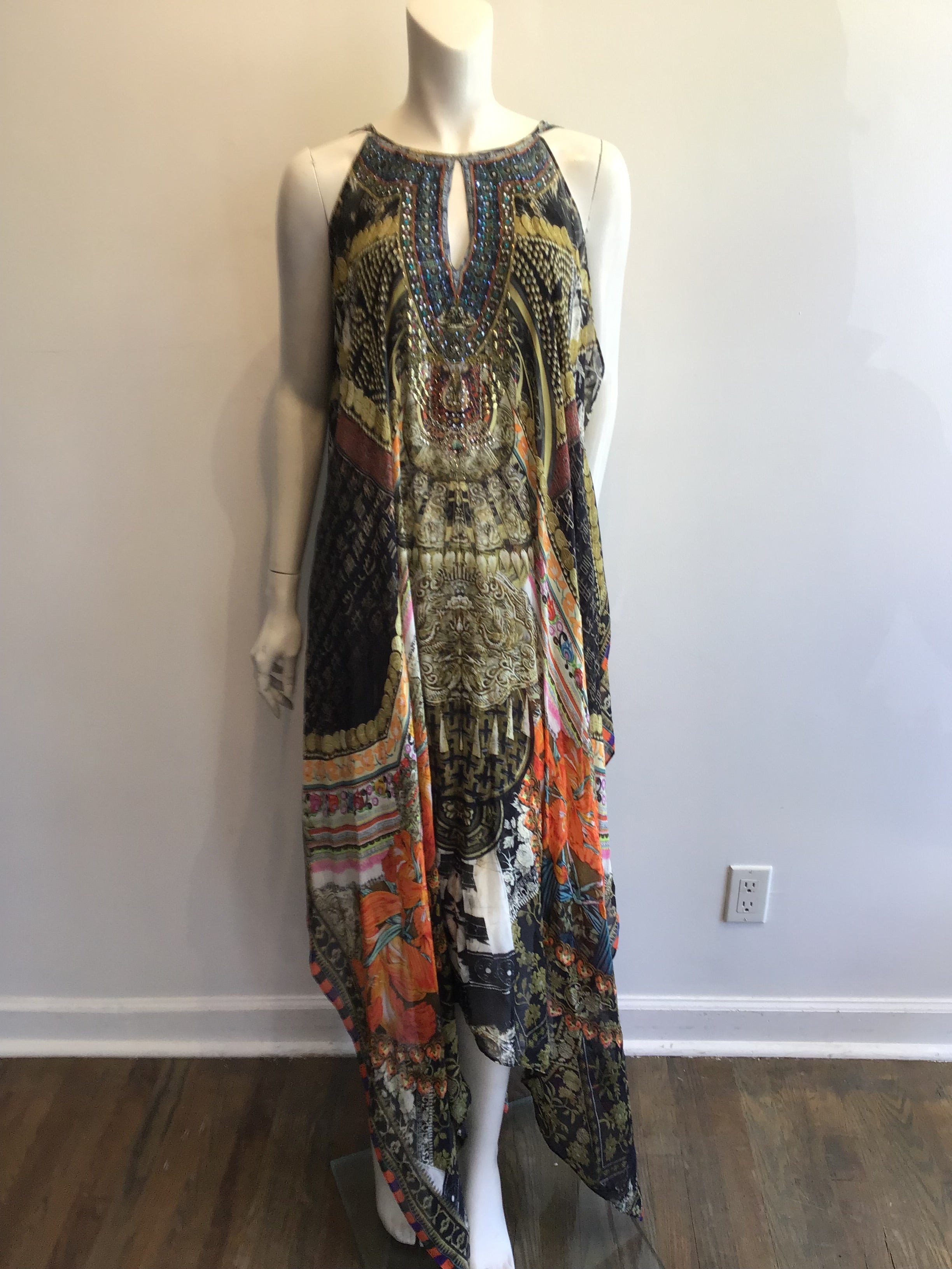 2000’s Camilla Silk Multicolored Maxi Dress Size 8/10