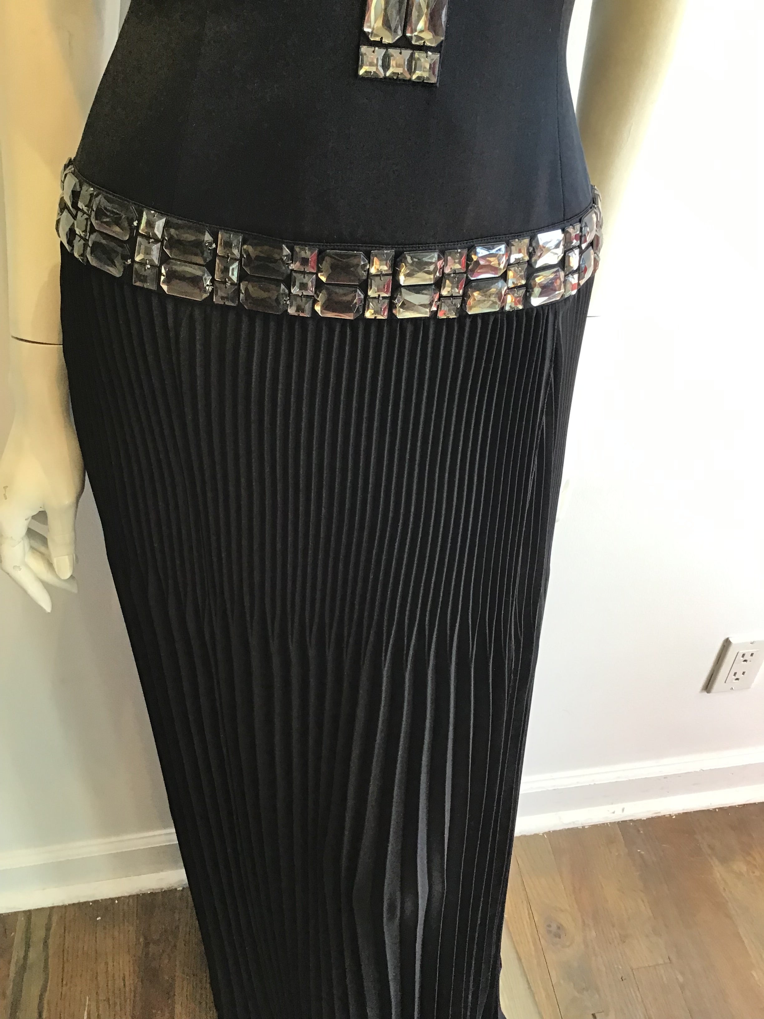 2000’s Roberto Cavalli Black Silk Blend Evening Dress Size 6