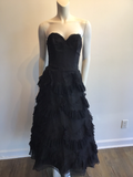 1950s Harvey Brenin Black Organza and Lace Cocktail Dress Size 6