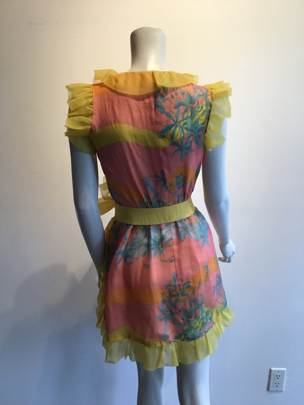 1960s multicolor Silk Organza Dress by Raffaele di Marino size 4