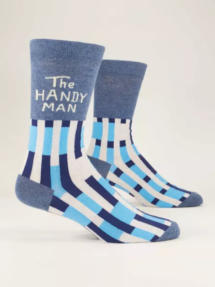Handy man shades of blue mens socks 