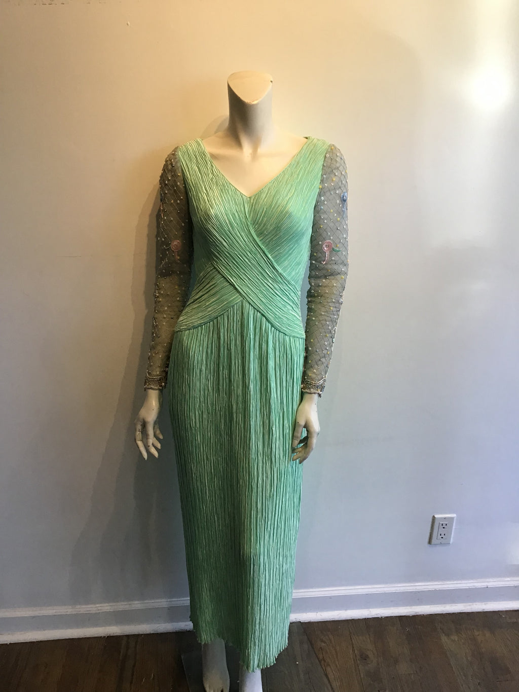 1980’s Mint Green Mary McFadden Evening Gown Size 2