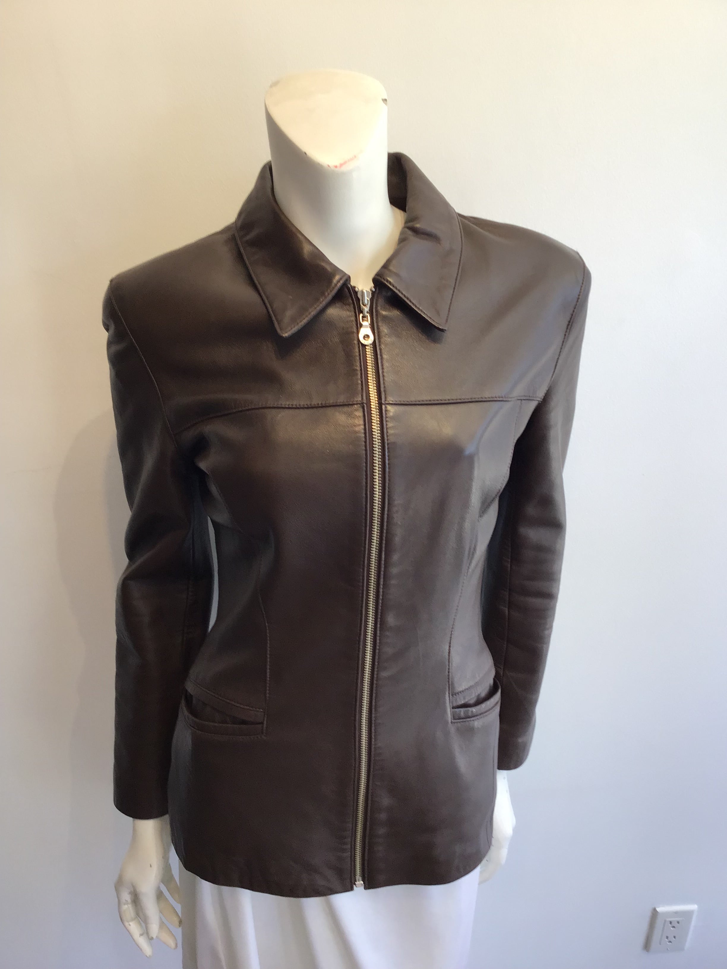 1980’s Michael Hoban North Beach Leather Brown Jacket Size 4